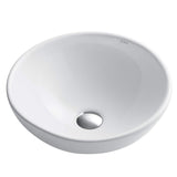Kraus kcv-141 blanco redondos de cerámica lavabo de baño