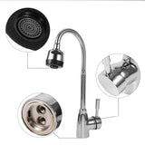 Aleación de Zinc Caño Giratorio Grifo de Fregadero de Cocina Mezclador con Mango Solo Faucet de Agua Frío y Caliente